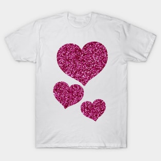 Purple glitter Hearts T-Shirt